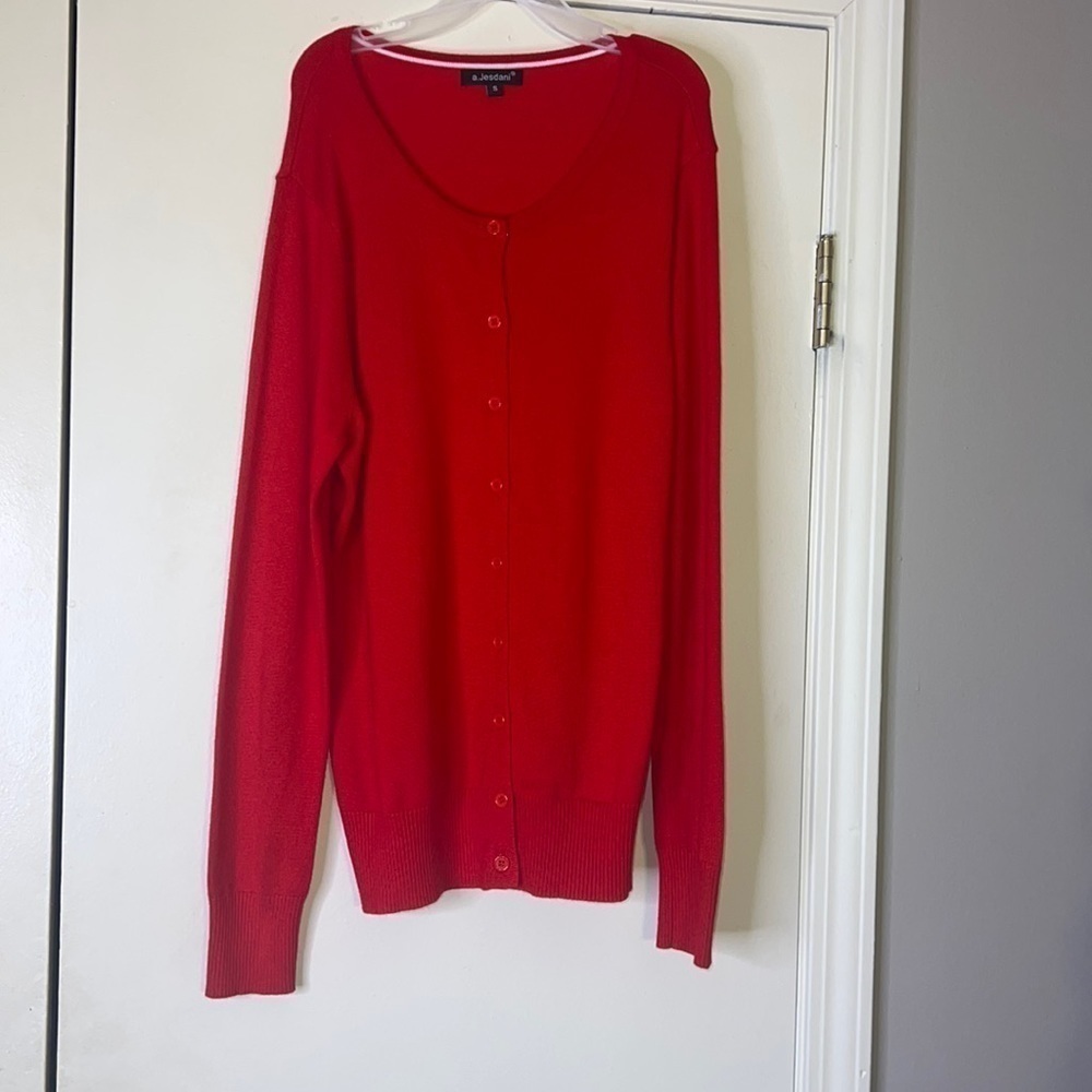 A.JESDANI BUTTON DOWN CREW NECK LONG SLEEVE SOFT KNIT Size Small